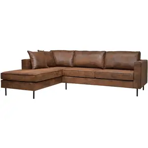 Canapé d'angle microfibre aspect cuir vieilli Pittsburgh CAMIF pas cher