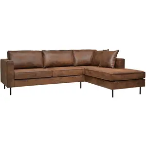 Canapé d'angle microfibre aspect cuir vieilli Pittsburgh CAMIF pas cher