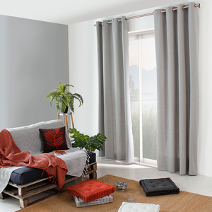 Comparateur de prix : ED ENJOY HOME Rideau 8 oeillets 135x240 dune coton recyclé coloris gris clair