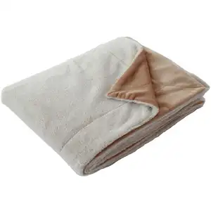 Comparateur de prix : ED Enjoy Home Plaid Effet Fourrure de Lapin au Recto et Effet Flanelle au Verso, Toucher Soyeux, Coloris Beige, 125x150cm, P051BE125150