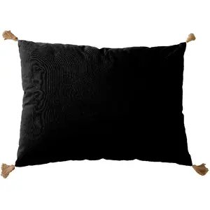 Comparateur de prix : ED ENJOY HOME - Coussin rectangulaire 4 pompons en jute - 70x50 cm - Noir - Panama