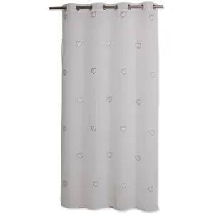 Non communiqué Voilage tamisant à motifs brodés polyester beige 140x240 cm