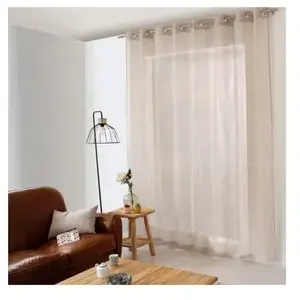 ED ENJOY HOME Voilage effet lin grande largeur 300x240cm - 300x240cm - Naturel pas cher