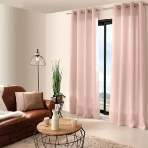 Comparateur de prix : Enjoy Home Rideau Uni à Oeillets Vieux rose 140 x 240 cm