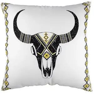 Enjoy Home Coussin 40x40, Boho Buffle, Coton certifié Oeko Tex, Imprimé, 40x40 cm