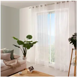 Comparateur de prix : Enjoy Home Voilage à oeillets 140x240 cm sablutheo voile sablé coloris blanc