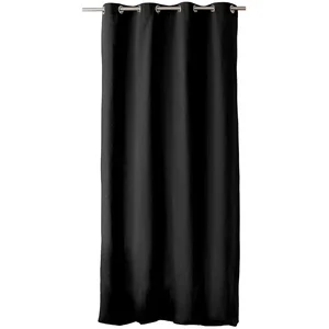 Rideau Tamisant en Pur Coton - HOME MAISON - Noir - 135 x 240 cm pas cher