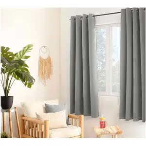 Home Maison Rideau uni isolant et thermique (140x180 cm - Gris clair) pas cher