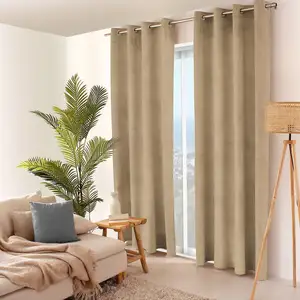 Comparateur de prix : Enjoy Home Rideau thermique en velours tramé "Velvet" - 140x260cm - Naturel