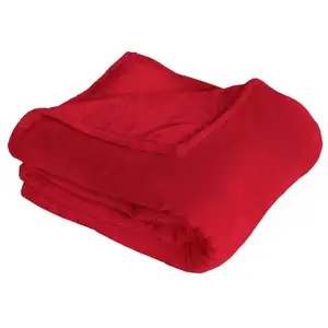 Home Maison Plaid uni en polaire molletonnée (125x150 cm - Rouge)Vendu parcdiscount