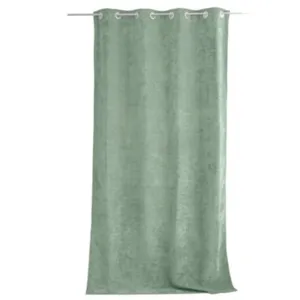 Comparateur de prix : HOME MAISON Rideau thermique en velours doublé polaire Céladon 140x260 cm