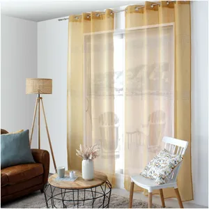 Enjoy Home Voilage avec bande ajourée "Mia" - 140x240cm - Ocre pas cher