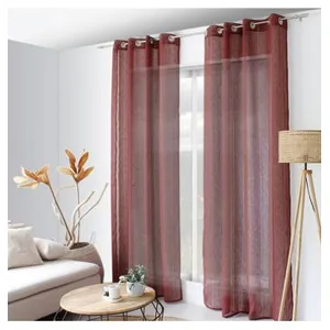 Enjoy Home Voilage effet lin 140x240cm "Elena" - 140x240cm - Bordeaux pas cher