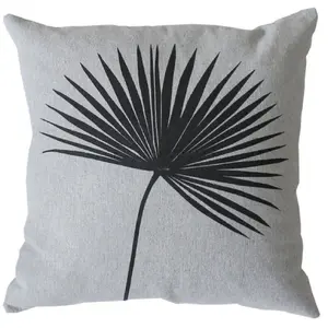 Coussin carré feuille de palmier Gris clair 40x40 cm pas cher