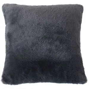 Coussin Déco Imitation Fourrure Rabbit Pop 40x40cm Anthracite pas cher