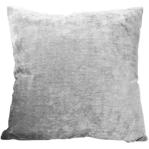 HOME MAISON Coussin déhoussable en velours Gris clair 40x40 cm pas cher