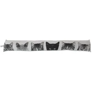 Boudin de porte aspect chambray Noir 90x150 cm