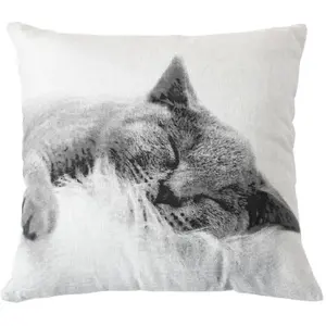 Coussin déhoussable en coton recyclé Noir 40x40 cm pas cher