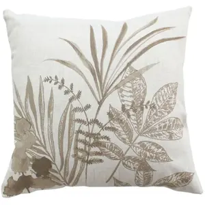 Coussin carré motif nature Ecru 40x40 cm