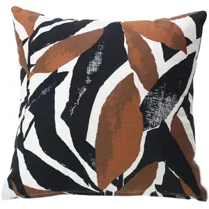 Coussin déhoussable 40x40cm motifs feuilles pas cher