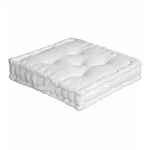 EMINZA Enjoy Home Coussin de Sol avec poignée 50 x 50 x 10 Blanc Coton pas cher