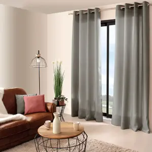 Comparateur de prix : Enjoy Home Rideau Uni à Oeillets Gris 140 x 240 cm