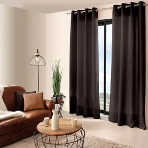 Comparateur de prix : ED ENJOY HOME Rideau oeillets chaby 140x240 cm polyester bachette coloris noir