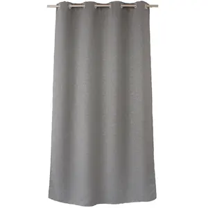 Home Maison Rideau occultant motif frappé, 8 oeillets 140x240cm gris
