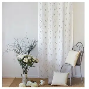 Home Maison Voilage à Imprimés Champêtres 8 oeillets (140x240 cm - Taupe)