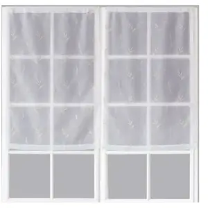 Home Maison Paire de Petits voilages Motif "Floral" (60x120 cm - Taupe)
