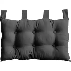 Enjoy Home Coussin Tête de Lit en Coton et Pattes Boutonnées - Gris Fonc - 70 x 45 cm pas cher