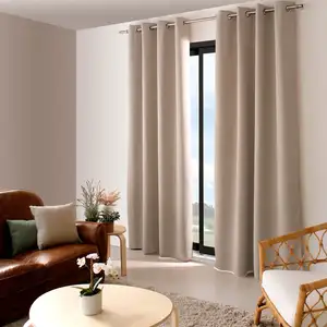 Enjoy Home - Rideau uni occultant avec oeillets - 140 x 240 cm - Taupe