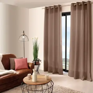 Enjoy Home Rideau oeillets chaby 140x240 cm 100% polyester bachette vison pas cher