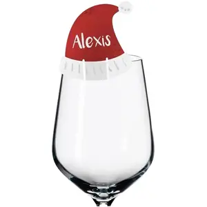Chaks 10721, Sachet 6 Marque-places Bonnet de Noël à accrocher, Rouge