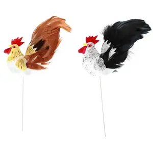 RueDeLaFete Coq sur tige métal 14cm, assorti (x1) pas cher