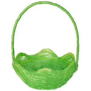 RueDeLaFete Panier sisal Vert 14x20cm pas cher