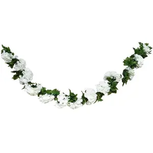 Comparateur de prix : Chaks Guirlande de fleurs d'hortensia blanc 220 cm