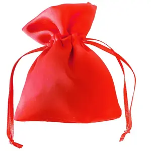 RueDeLaFete Sachet de 4 Bourses en satin, Rouge pas cher