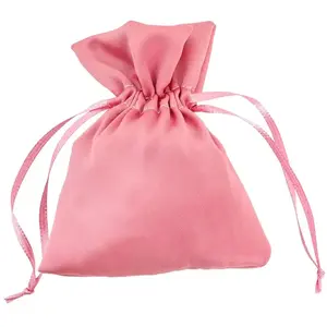 RueDeLaFete Sachet de 4 Bourses en satin, Fuchsia pas cher