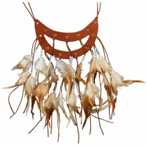 Non communiqué collier indien double plumes adulte - chaks 11255 pas cher