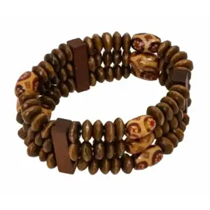 Non communiqué bracelet indien perles marron adulte - chaks 11251