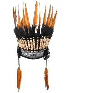 Coiffe indienne de luxe - Marron - Plumes marrons - Mixte - Adulte