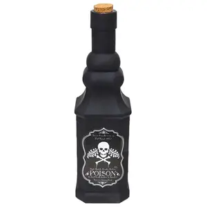 Comparateur de prix : CHAKS BOUTEILLE VERRE NOIRE HALLOWEEN 24 CM Noir- DECORS DE TABLE HALLOWEEN
