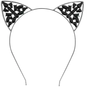 Comparateur de prix : Serre-tête Chat métal avec strass