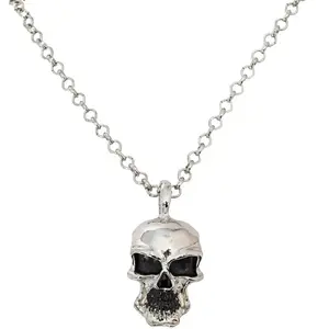 RueDeLaFete collier chaine tête de mort argent brillant - 11086 pas cher