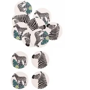 RueDeLaFete 12 confetti zèbre adhésif 2.8cm pas cher