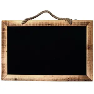 Comparateur de prix : Tableau en ardoise avec cadre en bois - SUSPENSION - 60x40cm - Blanc