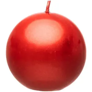 RueDeLaFete Bougie Boule 6cm diam, Rouge métallisé pas cher