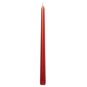 RueDeLaFete Set 2 bougies flambeau rouge métal - 30 cm pas cher