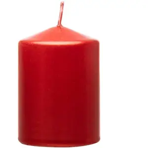 Chaks 80291-82, Grande bougie cylindrique 10 cm, Rouge métallisé pas cher